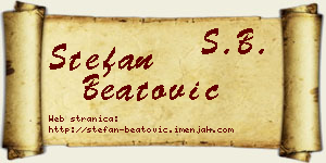 Stefan Beatović vizit kartica